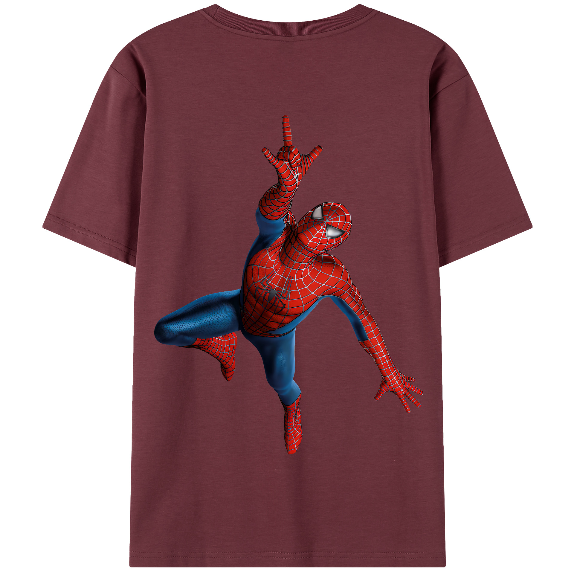 （画像用） Spider Man スパイダーマン 綿100％半袖Tシャツ（背面プリント）
